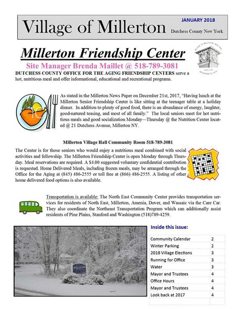 Newsletter Village of Millerton New York